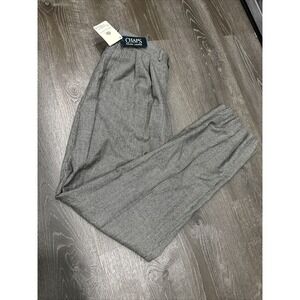 VTG Chaps Ralph Lauren Pants Mens 34x36 Houndstooth Pleated Trousers Wool